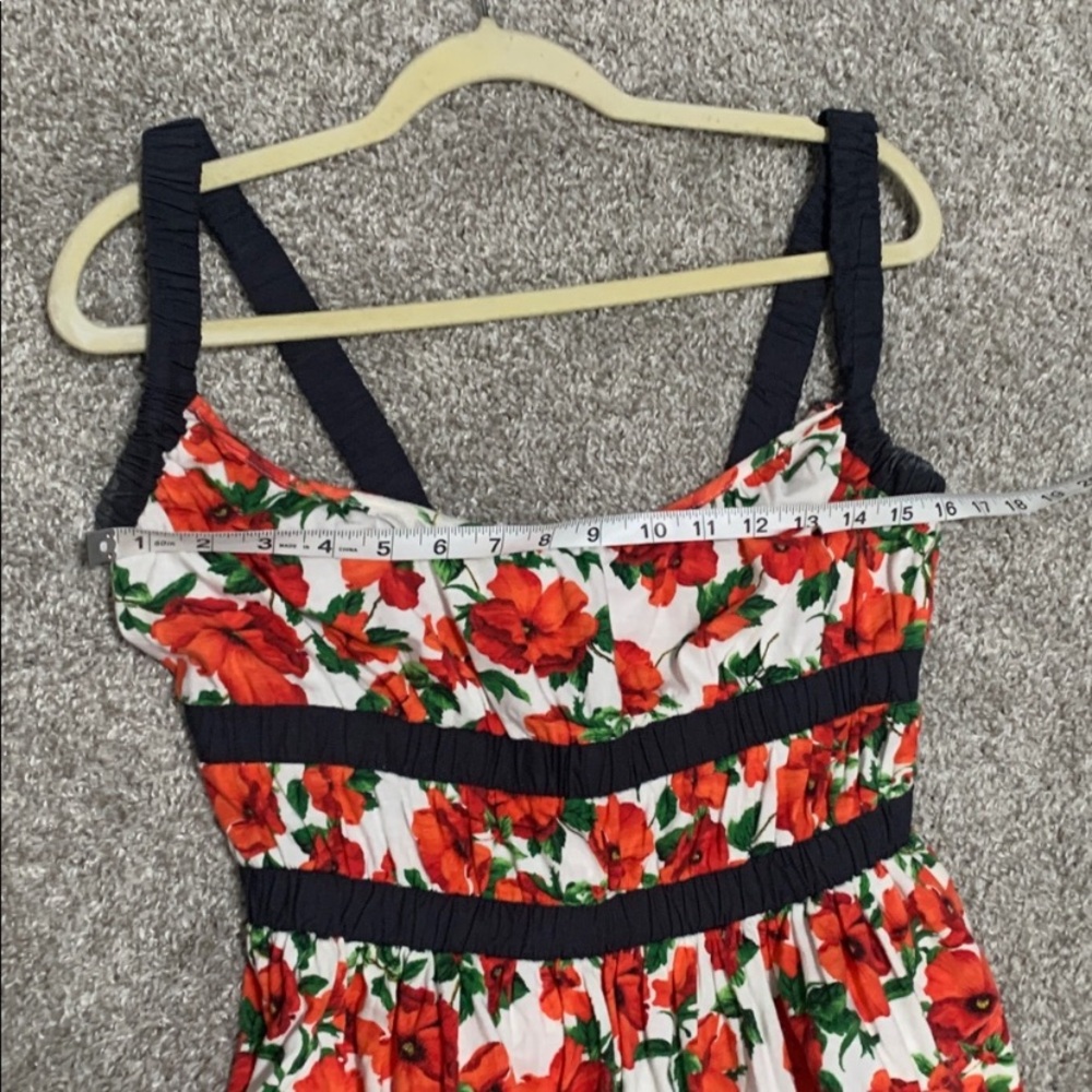 Maeve Ditali Red Floral Black Trim Tank Top - Picture 10 of 13